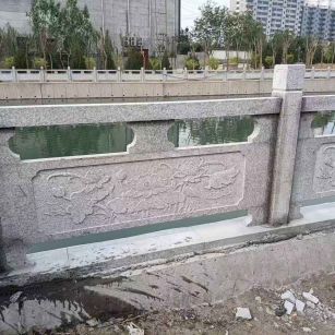 锦州 芙蓉白大花桥梁、河道，石材栏杆、围栏、护栏