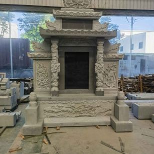 锦州 芝麻灰高档墓碑、土墓，一套也支持定做