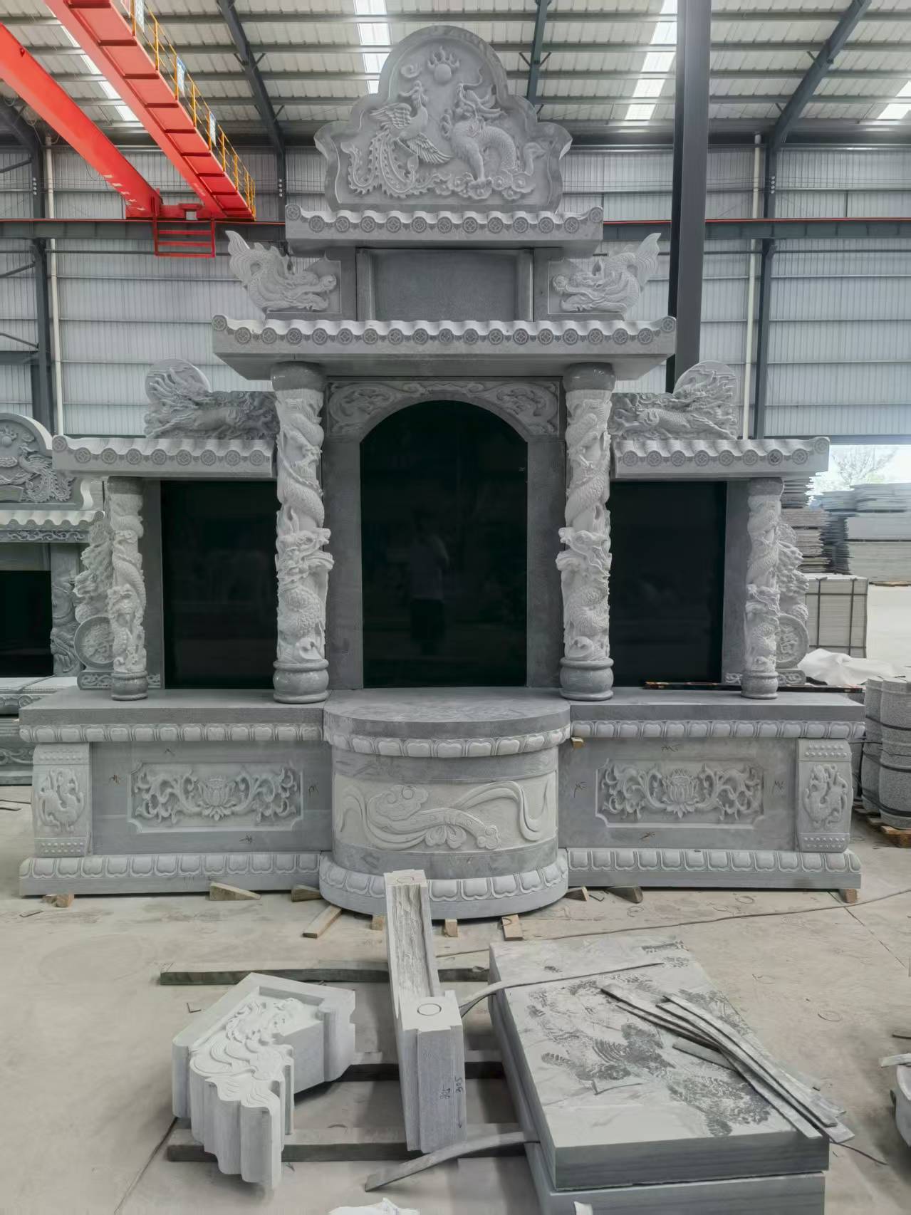 锦州 芝麻灰高档墓碑，土墓，可定制